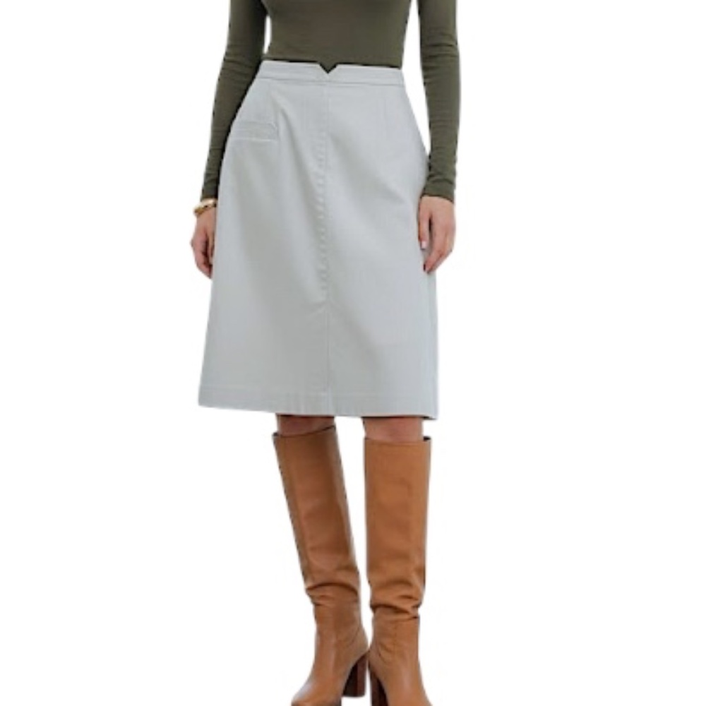 Vintage 70s 80s Bronsport Toronto grey cotton blend a-line midi skirt 18
